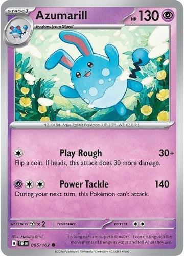 Azumarill [065/162] [Temporal Forces] Reverse Holofoil
