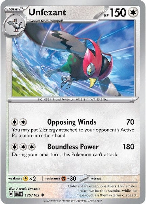 Unfezant [135/162] [Temporal Forces] Reverse Holofoil