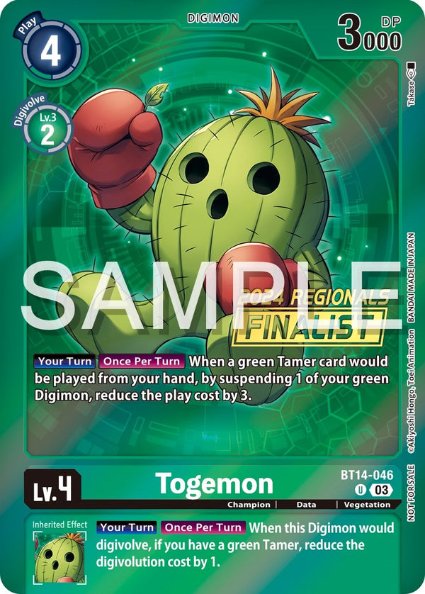 Togemon (2024 Regionals Finalist) [BT14-046] [Blast Ace] Foil