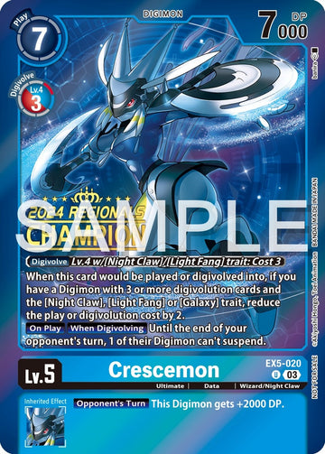Crescemon (2024 Regionals Champion) [EX5-020] [Animal Colosseum] Foil