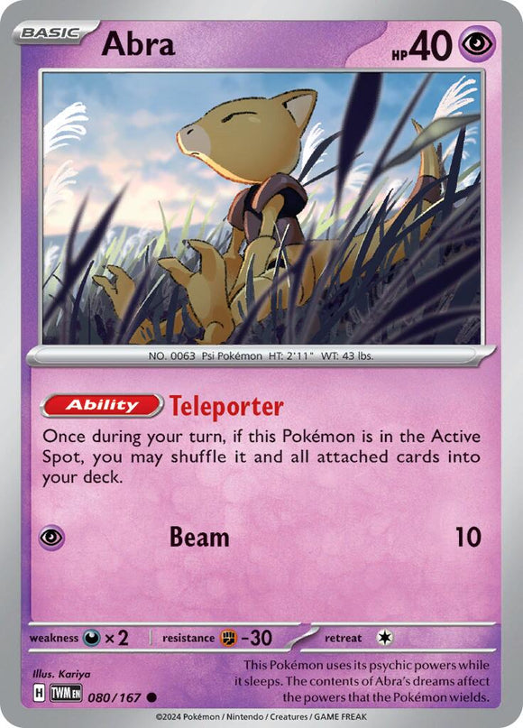 Abra [080/167] [Twilight Masquerade] Reverse Holofoil