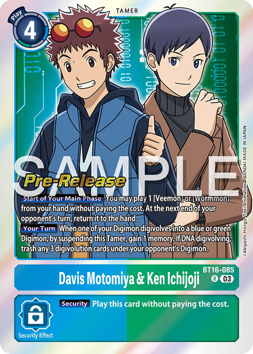 Davis Motomiya & Ken Ichijoji [BT16-085] [Beginning Observer Pre-Release Cards] Foil