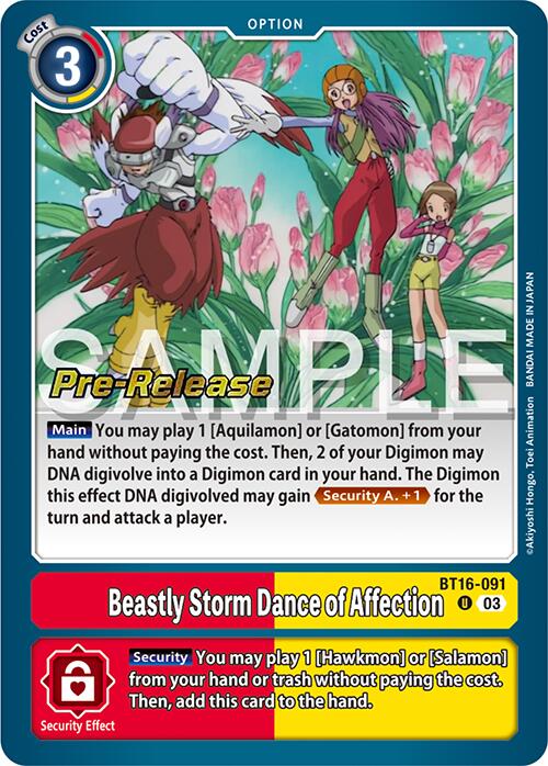Beastly Storm Dance of Affection [BT16-091 U] [Beginning Observer Pre-Release Cards] Foil