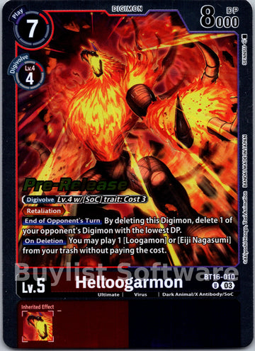 Helloogarmon [BT16-010] [Beginning Observer Pre-Release Cards] Foil