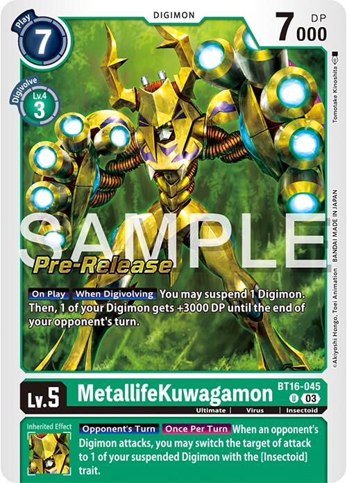 MetallifeKuwagamon [BT16-045] [Beginning Observer Pre-Release Cards] Foil