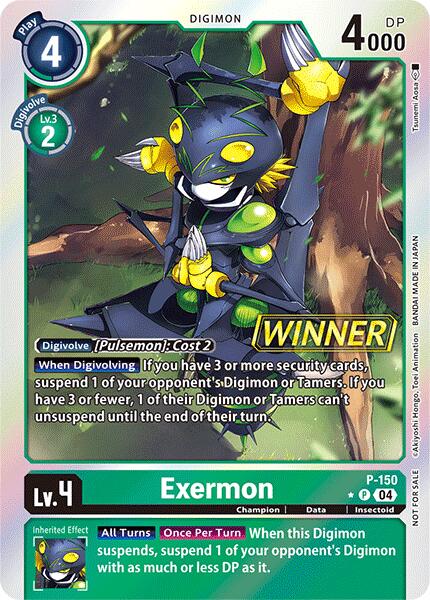 Exermon (Store Tournament 2024 Jul. - Sep. Winner Pack) [P-150] [Digimon Promotion Cards] Foil