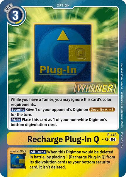 Recharge Plug-In Q (Store Tournament 2024 Jul. - Sep. Winner Pack) [P-146] [Digimon Promotion Cards] Foil