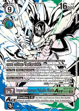Imperialdramon: Paladin Mode ACE (Textured) [BT17-077] [Secret Crisis] Foil