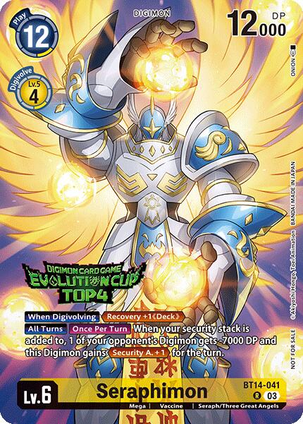 Seraphimon (August 2024 Evolution Cup Top 4) [BT14-041 R] [Blast Ace] Foil