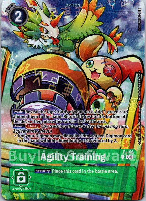 Agility Training (Starter Deck 19 Exclusive) [P-106] [Digimon Promotion Cards] Foil