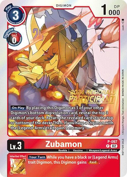 Zubamon (2024 Regionals Participant) [P-097] [Digimon Promotion Cards] Foil