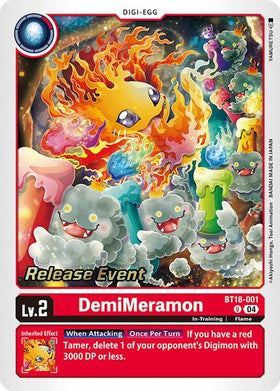 DemiMeramon [BT18-001] [Release Special Booster 2.0 Celebration Event Cards] Foil