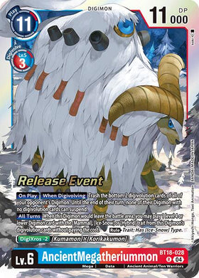 AncientMegatheriummon [BT18-028] [Release Special Booster 2.0 Celebration Event Cards] Foil