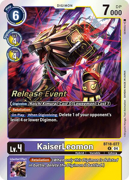 KaiserLeomon [BT18-077] [Release Special Booster 2.0 Celebration Event Cards] Foil