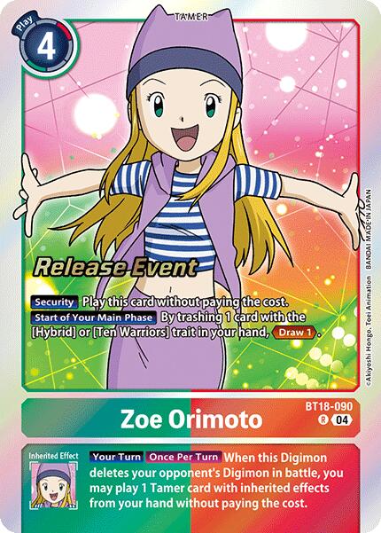 Zoe Orimoto [BT18-090] [Release Special Booster 2.0 Celebration Event Cards] Foil