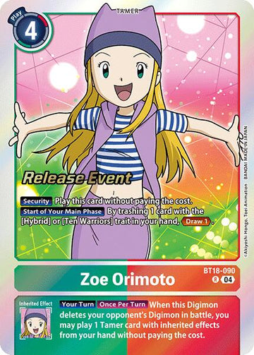 Zoe Orimoto [BT18-090] [Release Special Booster 2.0 Celebration Event Cards] Foil