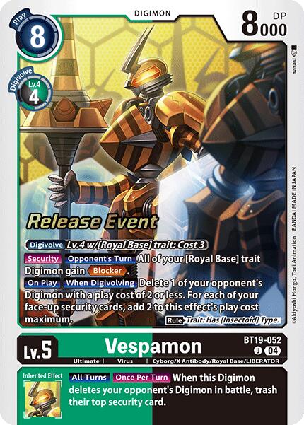 Vespamon [BT19-052] [Release Special Booster 2.0 Celebration Event Cards] Foil