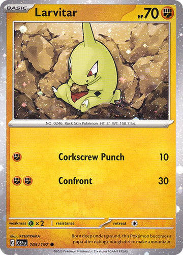 Larvitar (Cosmos Holo) [105/197] [Obsidian Flames] Holofoil
