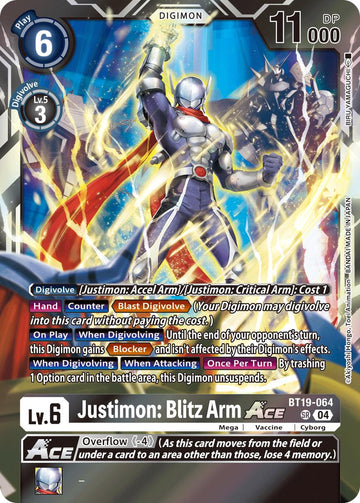 Justimon: Blitz Arm ACE [BT19-064] [Release Special Booster 2.5] Foil