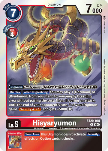 Hisyaryumon [BT20-015] [Release Special Booster 2.5] Foil