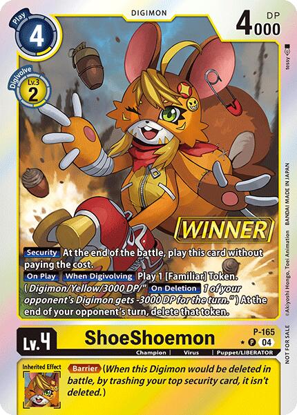 ShoeShoemon (Store Tournament 2025 Vol.1 Winner Pack) [P-165 P] [Digimon Promotion Cards] Foil