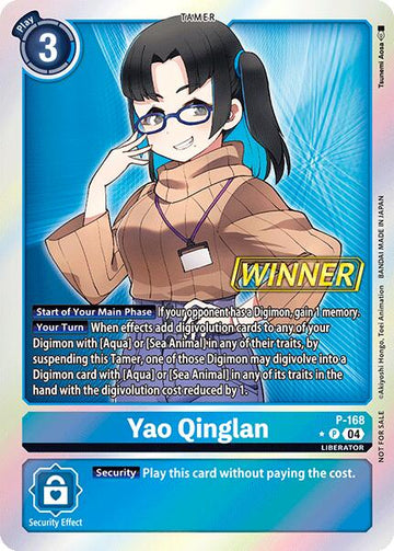 Yao Qinglan (Store Tournament 2025 Vol.1 Winner Pack) [P-168] [Digimon Promotion Cards] Foil
