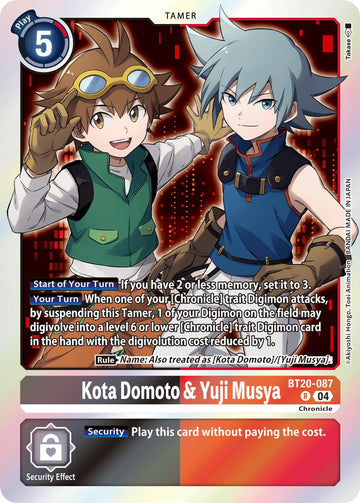 Kota Domoto & Yuji Musya [BT20-087] [Release Special Booster 2.5] Foil