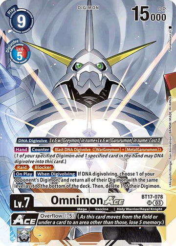 Omnimon ACE (Omnimon Binder Set) [BT17-078] [Secret Crisis] Foil