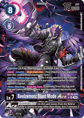 Beelzemon: Blast Mode ACE (Alternate Art) [BT19-074] [Release Special Booster 2.5] Foil