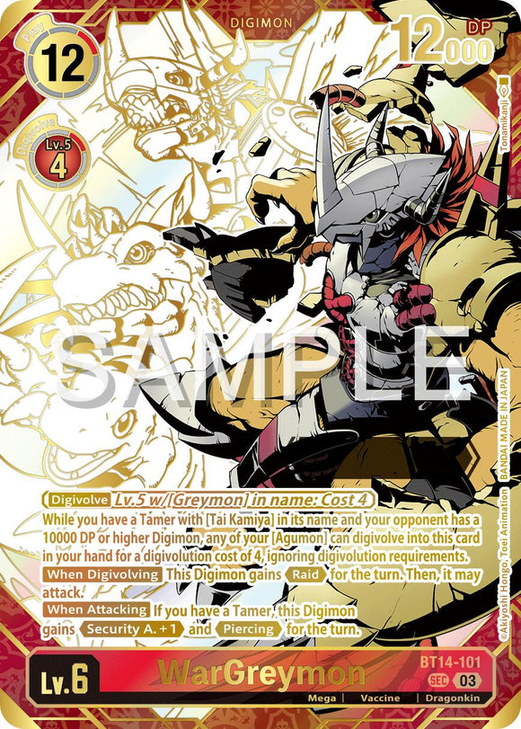 WarGreymon (Rare Pull) [BT14-101] [Release Special Booster 2.5] Foil