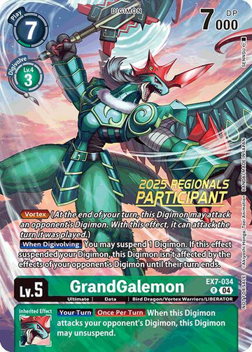 GrandGalemon (2025 Regionals Participant) [EX7-034] [Digimon LIBERATOR] Foil
