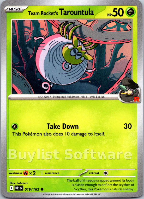 Team Rocket's Tarountula [019/182] [Destined Rivals] Reverse Holofoil