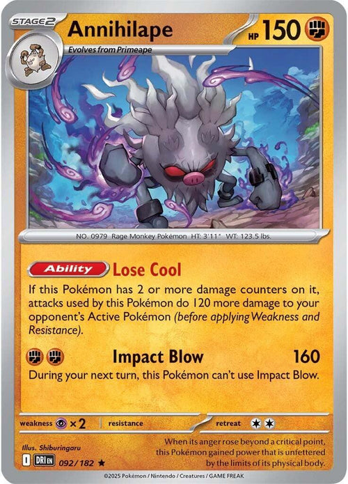 Annihilape [092/182] [Destined Rivals] Reverse Holofoil