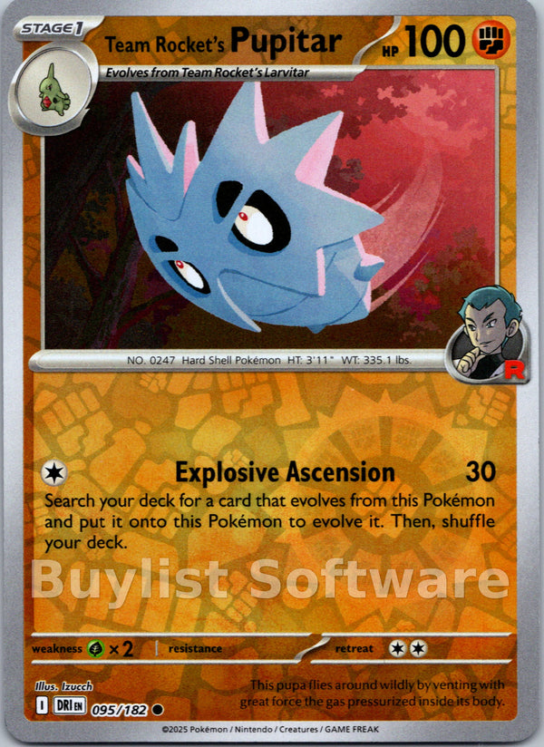 Team Rocket's Pupitar [095/182] [Destined Rivals] Reverse Holofoil