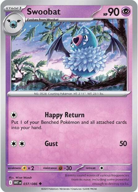 Swoobat [037/086] [White Flare] Reverse Holofoil