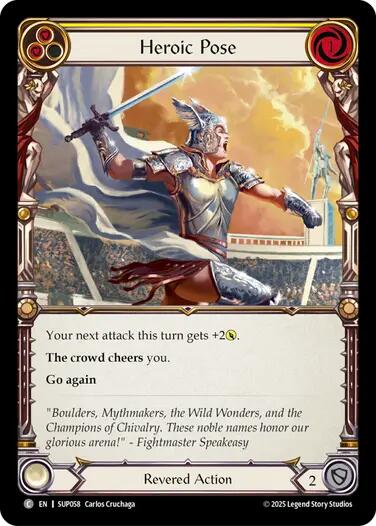 Heroic Pose (Yellow) [SUP058] [Super Slam] Rainbow Foil