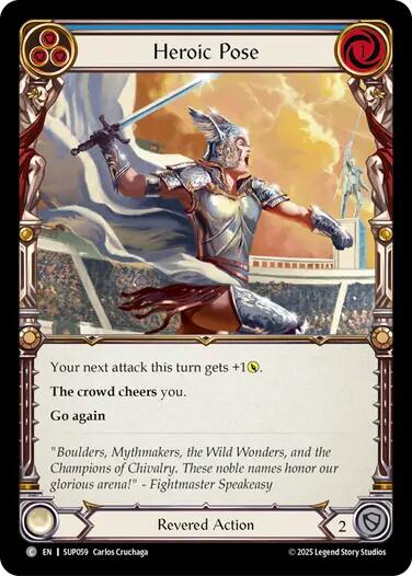 Heroic Pose (Blue) [SUP059] [Super Slam] Rainbow Foil