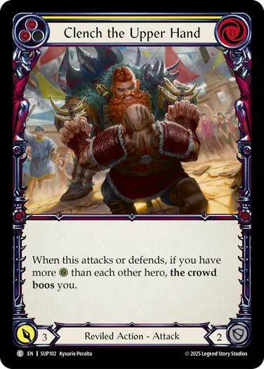 Clench the Upper Hand (Yellow) [SUP102] [Super Slam] Rainbow Foil