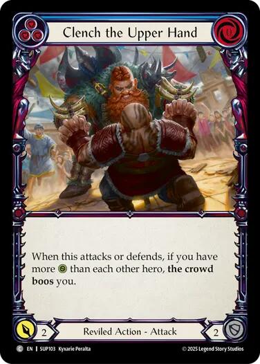Clench the Upper Hand (Blue) [SUP103] [Super Slam] Rainbow Foil