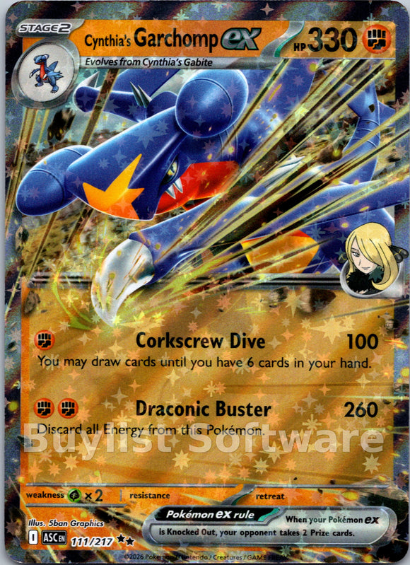 Cynthia's Garchomp ex [111/217] [Ascended Heroes] Holofoil