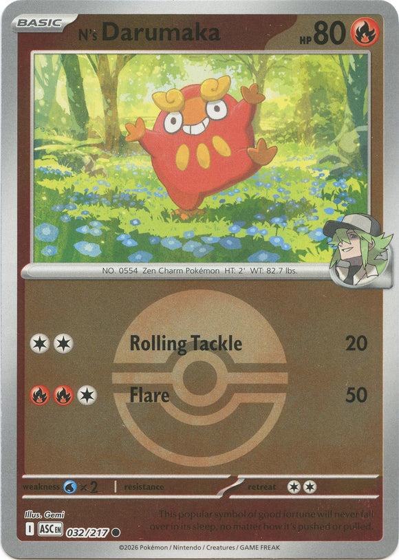N's Darumaka (Poke Ball) [032/217] [Ascended Heroes] Reverse Holofoil