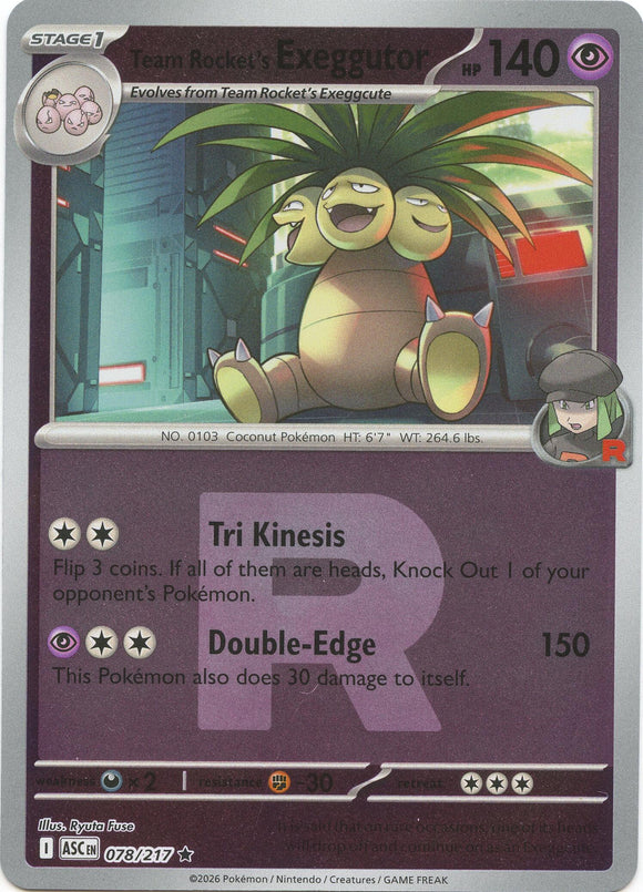 Team Rocket's exeggutor (Team Rocket) [078/217] [Ascended Heroes] Reverse Holofoil