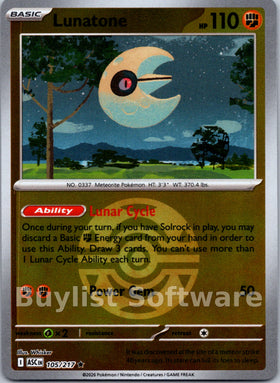 Lunatone (Dusk Ball) [105/217] [Ascended Heroes] Reverse Holofoil