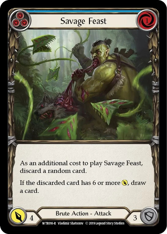 7f998800-094f-4d95-9b49-c412d4de43f2 | fab-wtr016-1erf-welctorath-b-rar-nm | Savage Feast (Blue)