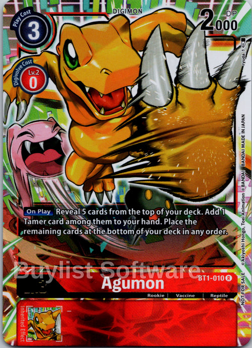 Agumon (Dash Pack Ver. 1.0) [BT1-010] [Release Special Booster 1.0] Foil