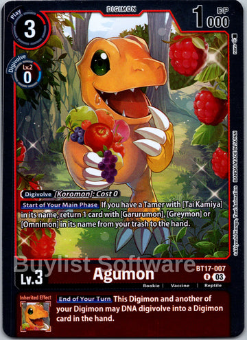 Agumon [BT17-007] [Secret Crisis] Foil