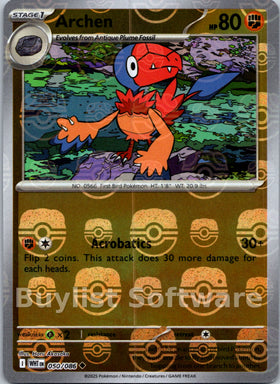 Archen (Master Ball Pattern) [050/086] [White Flare] Holofoil