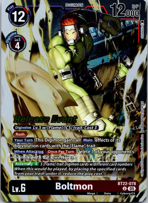 Boltmon [BT22-078] [Cyber Eden Release Event Cards] Foil