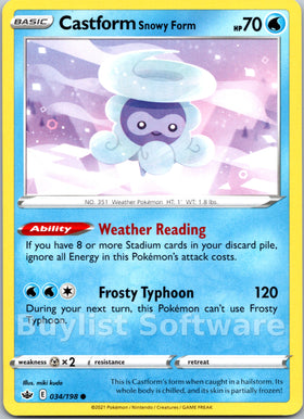 Castform Snowy Form [034/198] [Chilling Reign]