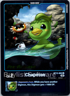 Chapmon [BT13-002] [Versus Royal Knights Pre-Release Cards] Foil